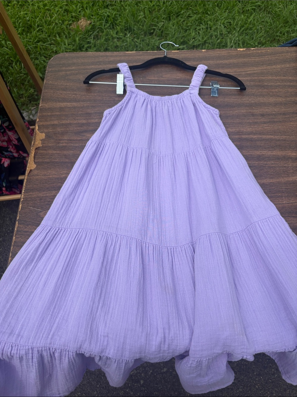 GAP Girls' Lavender Tiered Spaghetti Strap Dress